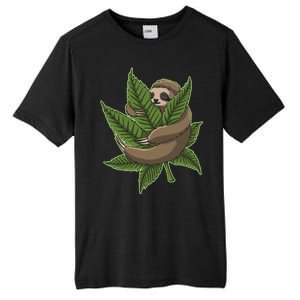 Lazy Sloth Cannabis Leaf Tall Fusion ChromaSoft Performance T-Shirt