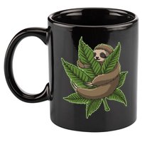 Lazy Sloth Cannabis Leaf 11oz C Handle Ceramic Mug