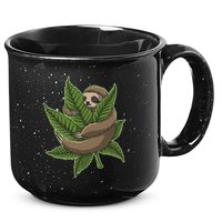 Lazy Sloth Cannabis Leaf 15oz Campfire Ceramic Mug