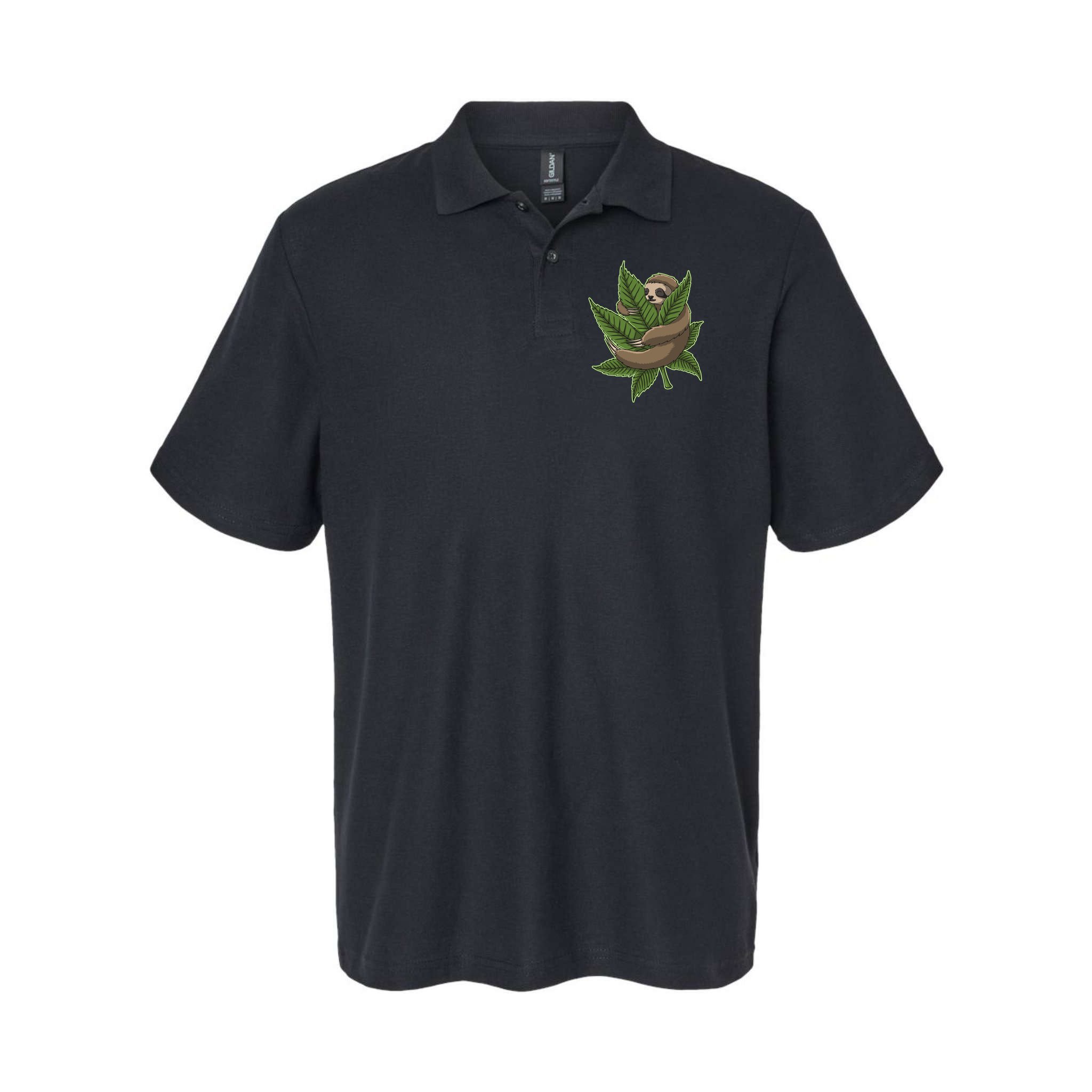 Lazy Sloth Cannabis Leaf Polo