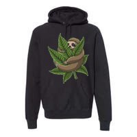 Lazy Sloth Cannabis Leaf Premium Hoodie