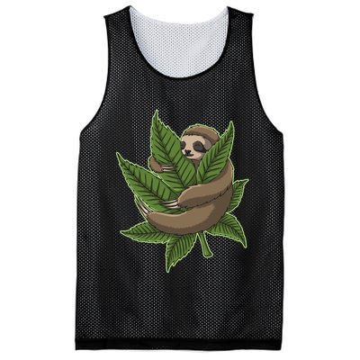 Lazy Sloth Cannabis Leaf Mesh Reversible Basketball Jersey Tank