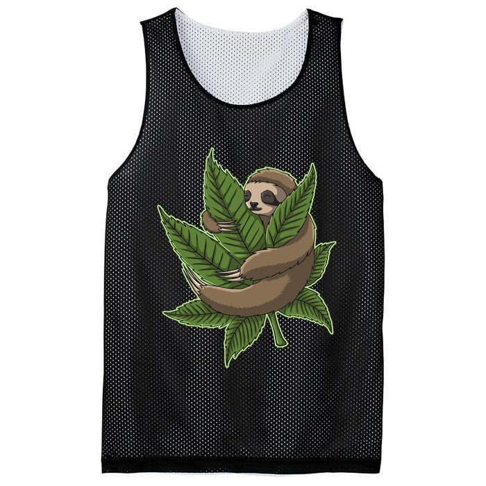 Lazy Sloth Cannabis Leaf Mesh Reversible Basketball Jersey Tank
