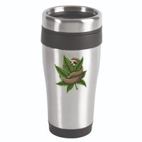 Lazy Sloth Cannabis Leaf 16oz Travel Tumbler