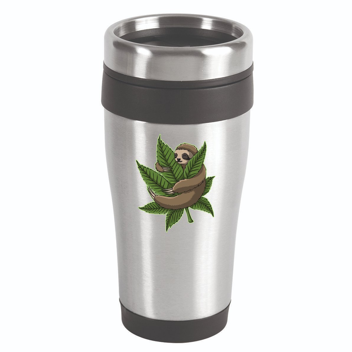 Lazy Sloth Cannabis Leaf 16oz Travel Tumbler