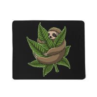 Lazy Sloth Cannabis Leaf Mousepad