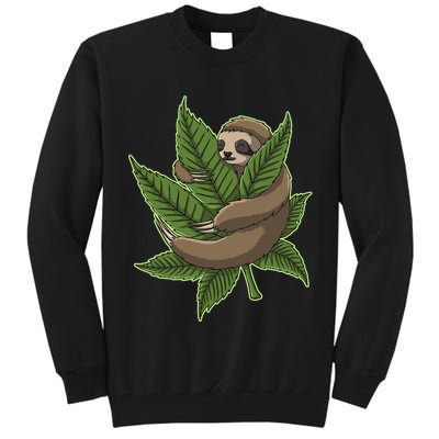 Lazy Sloth Cannabis Leaf Tall Sweatshirt