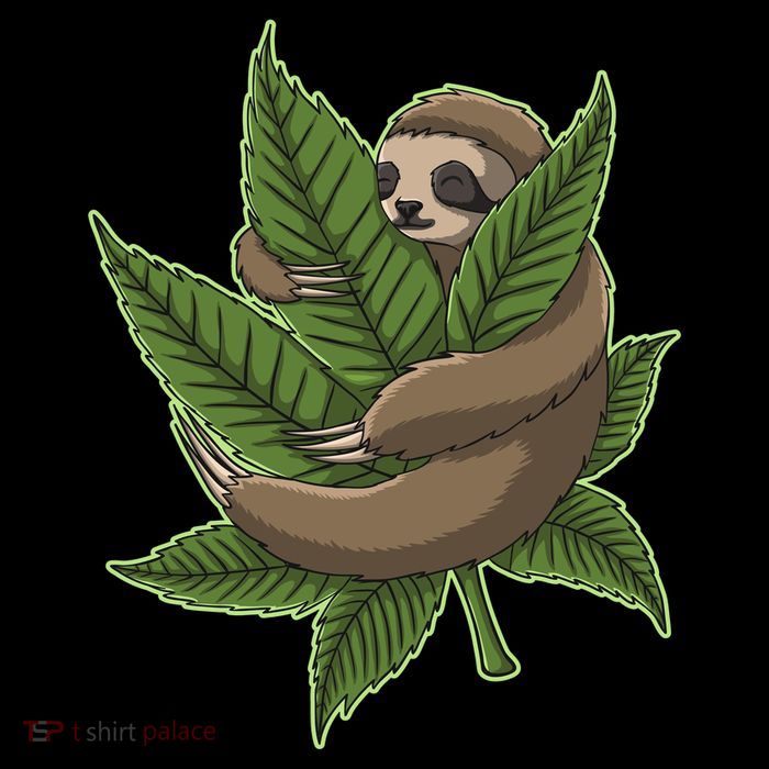 Lazy Sloth Cannabis Leaf Baby Bodysuit