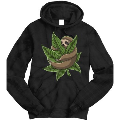 Lazy Sloth Cannabis Leaf Tie Dye Hoodie