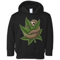 Lazy Sloth Cannabis Leaf Toddler Hoodie