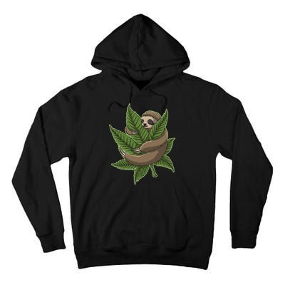 Lazy Sloth Cannabis Leaf Tall Hoodie