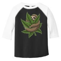 Lazy Sloth Cannabis Leaf Toddler Fine Jersey T-Shirt