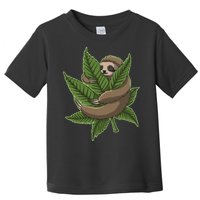 Lazy Sloth Cannabis Leaf Toddler T-Shirt