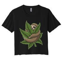 Lazy Sloth Cannabis Leaf Crop Top