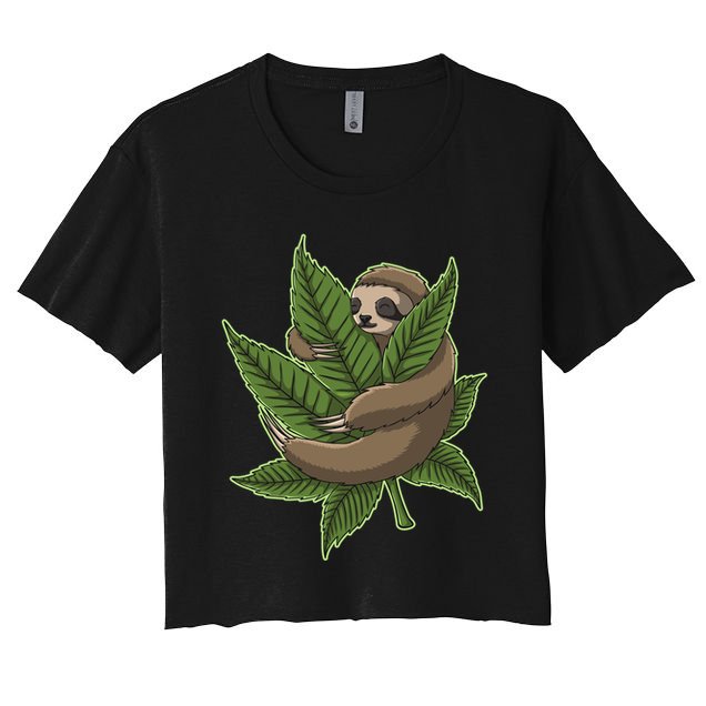Lazy Sloth Cannabis Leaf Crop Top