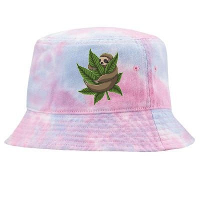 Lazy Sloth Cannabis Leaf Tie-Dyed Bucket Hat