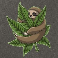 Lazy Sloth Cannabis Leaf Cotton Canvas Backpack