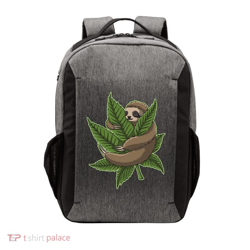 Lazy Sloth Cannabis Leaf Vector Backpack