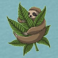 Lazy Sloth Cannabis Leaf Sueded Cloud Jersey T-Shirt