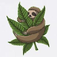 Lazy Sloth Cannabis Leaf Garment-Dyed Sweatshirt