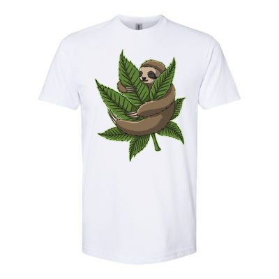 Lazy Sloth Cannabis Leaf Softstyle® CVC T-Shirt