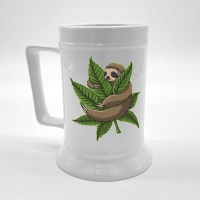 Lazy Sloth Cannabis Leaf Beer Stein