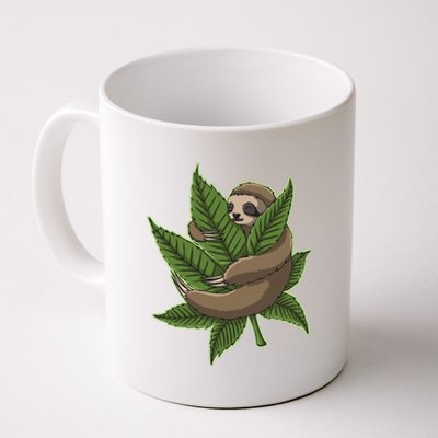 Lazy Sloth Cannabis Leaf Coffee Mug