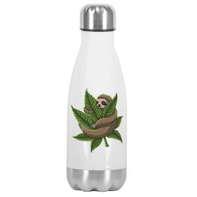 Lazy Sloth Cannabis Leaf Stainless Steel Insulated Water Bottle