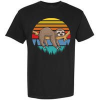 lazy Sloth Retro Sunset  Garment-Dyed Heavyweight T-Shirt