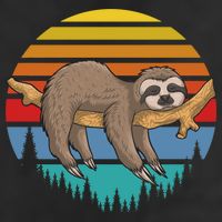 lazy Sloth Retro Sunset  Garment-Dyed Heavyweight T-Shirt