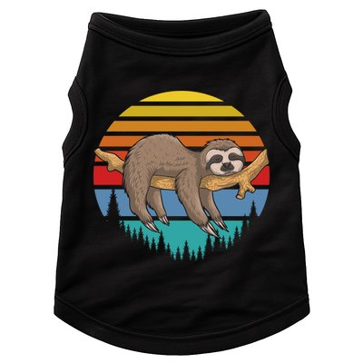 lazy Sloth Retro Sunset  Doggie Tank