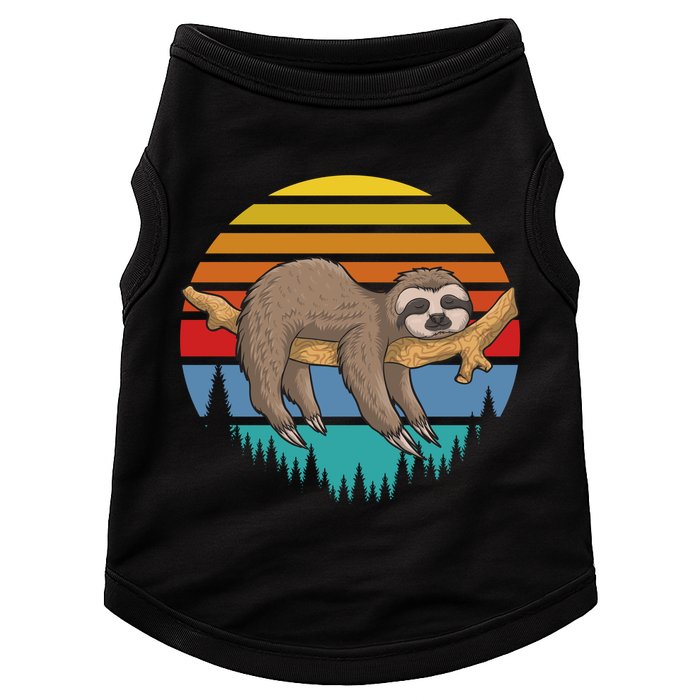 lazy Sloth Retro Sunset  Doggie Tank