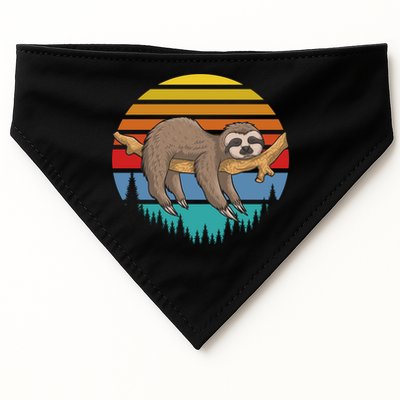 lazy Sloth Retro Sunset  USA-Made Doggie Bandana