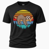 lazy Sloth Retro Sunset  Performance Shirt
