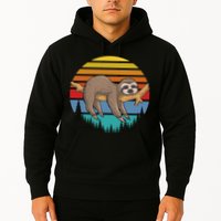lazy Sloth Retro Sunset  Hoodie