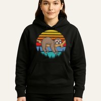 lazy Sloth Retro Sunset  Hoodie