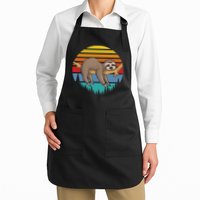 lazy Sloth Retro Sunset  Apron