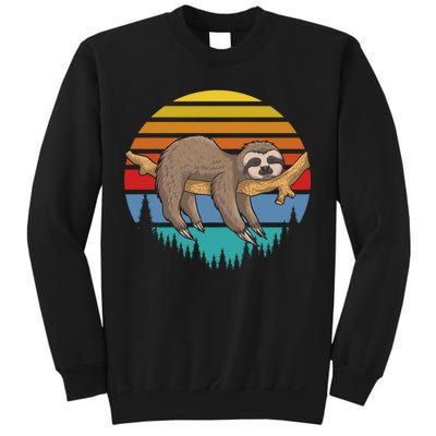 lazy Sloth Retro Sunset  Sweatshirt