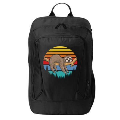 lazy Sloth Retro Sunset  City Backpack