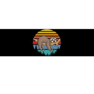 lazy Sloth Retro Sunset  Bumper Sticker