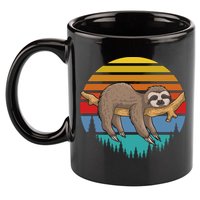 lazy Sloth Retro Sunset  11oz C Handle Ceramic Mug