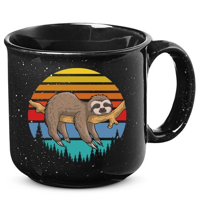 lazy Sloth Retro Sunset  15oz Campfire Ceramic Mug
