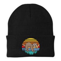 lazy Sloth Retro Sunset  Beanie