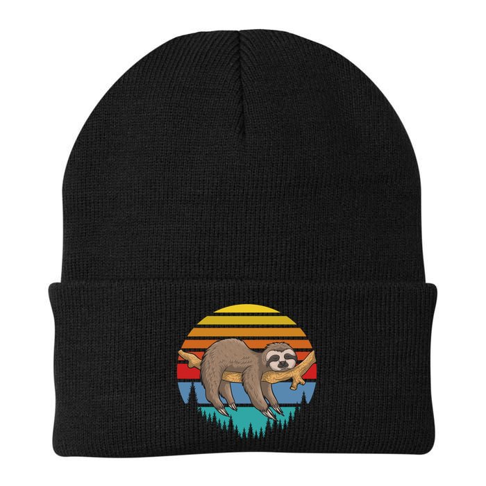 lazy Sloth Retro Sunset  Beanie