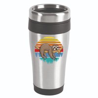 lazy Sloth Retro Sunset  16oz Travel Tumbler