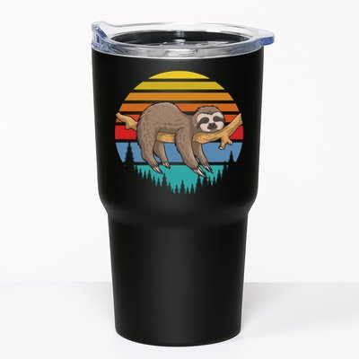 lazy Sloth Retro Sunset  Tumbler