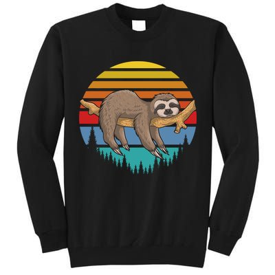 lazy Sloth Retro Sunset  Tall Sweatshirt