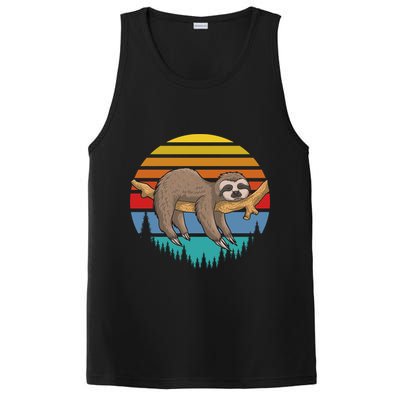lazy Sloth Retro Sunset  PosiCharge Competitor Tank