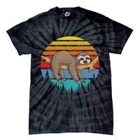 lazy Sloth Retro Sunset  Tie-Dye T-Shirt