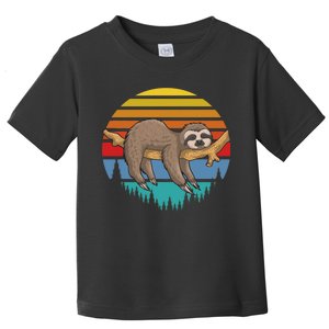 lazy Sloth Retro Sunset  Toddler T-Shirt